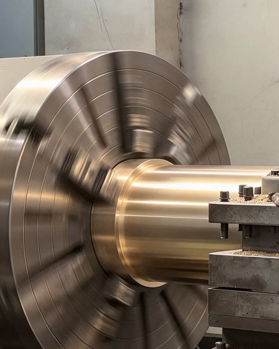 CNC machining a large cast bronze bushing